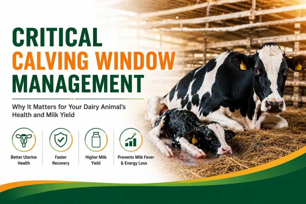 Critical Calving Window Management: Complete Nutrition Guide to Protect Dairy Animal Health and Improve Milk Yield